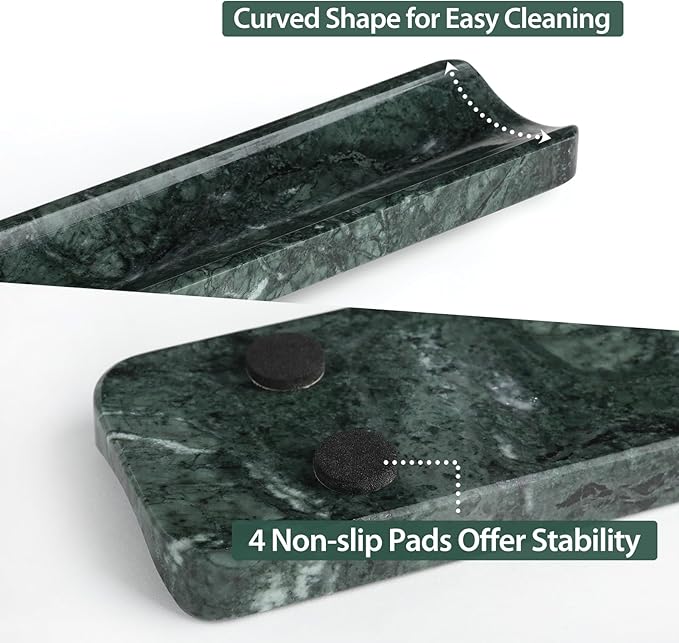 Koville Luxury Natural Indian Marble Incense Holder, Incense Holders for Sticks, Incense Burner Holder, Ideal for Meditation and Relaxing, Easy to Clean(Indian Green)