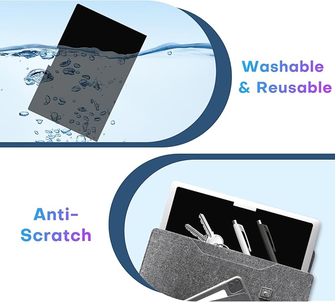 OMOTON Magnetic Laptop Privacy Screen 13.3 Inch 16:10, Anti-Spy Filter, Matte Anti Glare Blue Light Protector, Easy Install & Remove