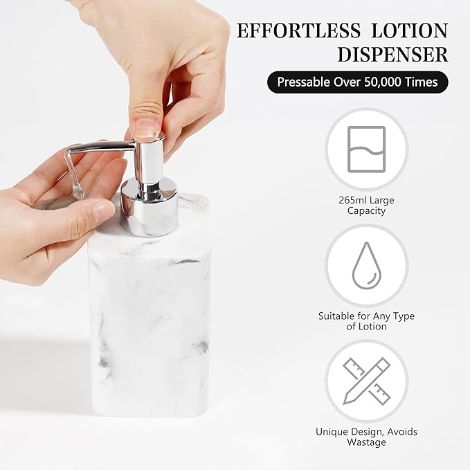 Bathroom Accessories Set, 4 Pcs Bathroom Accessory Set, Soap Dispenser, Toothbrush Holder, Qtip Holder Set, Bathroom Sets Complete, Bathroom Sink Set for Modern Home Decor, White