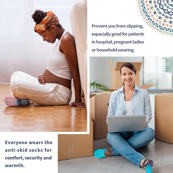 Ozaiic Yoga Socks for Women Non-Slip Grips & Straps, Ideal for Pilates, Pure Barre, Ballet, Dance, Barefoot Workout