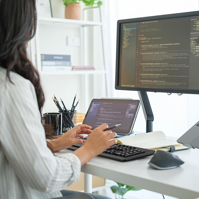 Redragon BK-7367 2.4G Wireless Keyboard, Membrane Computer Keyboard with 10 Individual Multimedia Keys, Spill Resistant Adjustable Kickstand AA Battery