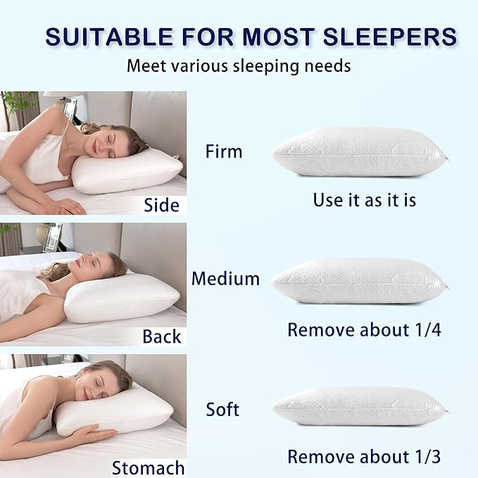 Cooling Memory Foam Pillows for Deep Sleep Bed Pillow & Washable Cover Cooling Pillow for Neck PainRelief Pillow for Shoulder & Back Rectangular White-Cooling++ Standard Pack of 1