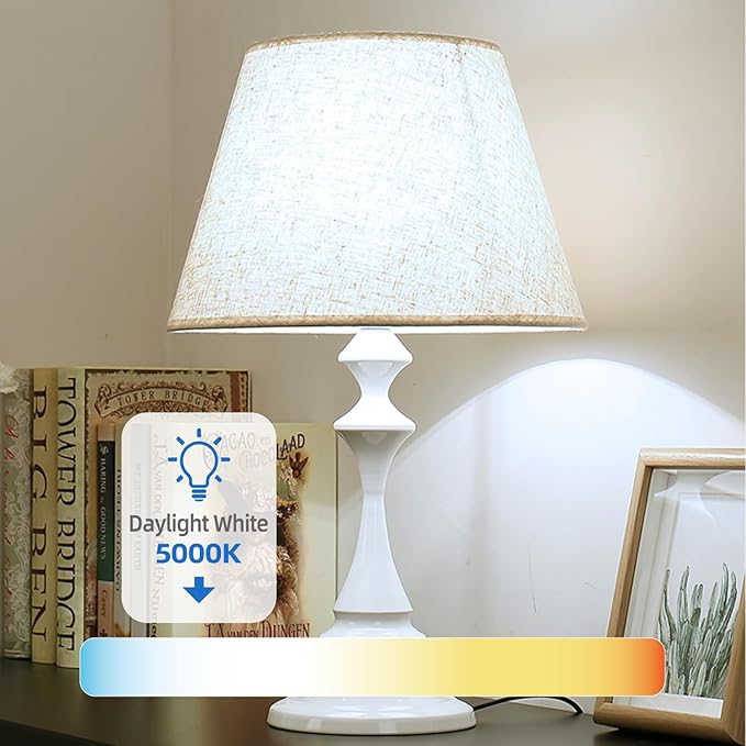 TJOY LED Light Bulbs Daylight 5000K, 60 Watt Equivalent LED Bulb, 9W Bright White Light Bulb, A19 E26 Standard Base, Non Dimmable, Energy Saving, 800LM, 120V, UL Listed, 15000 Hour Lifetime, 6 Pack