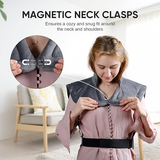 24"x33",Weighted Heating Pad for Back Pain Relief, XXL Large Size Electric Heating Pad for Neck and Shoulders,Neck Heating pad,Warm Christmas Gifts,4 Heat Settings,Auto-Off, Machine Washable,Grey