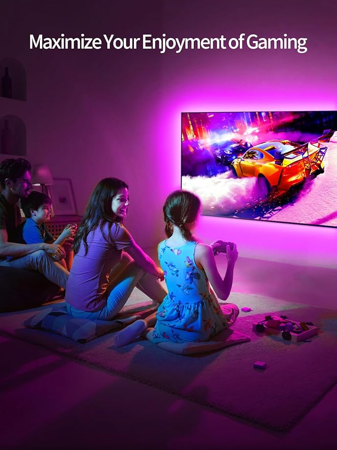 TV LED Backlight, 9.84ft LED Lights for 32-45 Inch TV, RGB TV Backlight with Remote, Music Sync Bluetooth APP Control Strip Lights USB Powered for Bedroom Gaming Room Decor