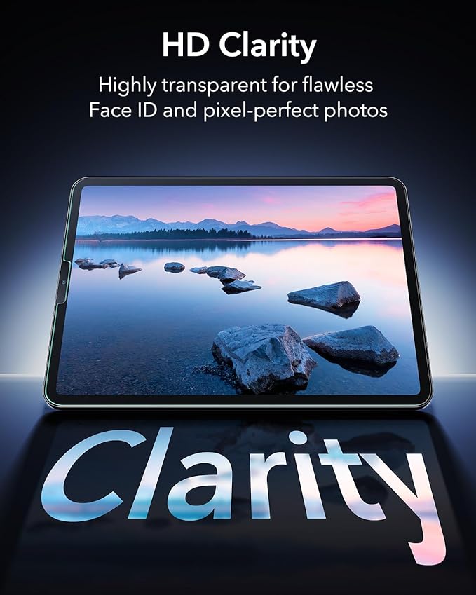 ESR for iPad Pro 11 Inch Screen Protector (2022/2021/2020/2018), iPad Air 5/4 Screen Protector, Tempered-Glass Film with Easy Application Tray, Scratch Resistant, HD Clarity, Armorite Series, 2 Pack