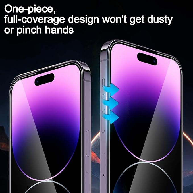 Glass Screen Protector for iPhone 14 Pro 6.1 inch[2 Pack][Easy Installation],with 2 Camera Lens Protectors,HD Clear Full Screen Tempered Glass,Case Friendly