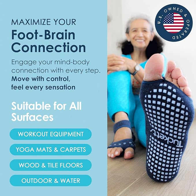 Tucketts Crew Toeless Non-Slip Grip Socks - Anti Skid Yoga, Barre, Pilates, Home & Leisure, Pedicure