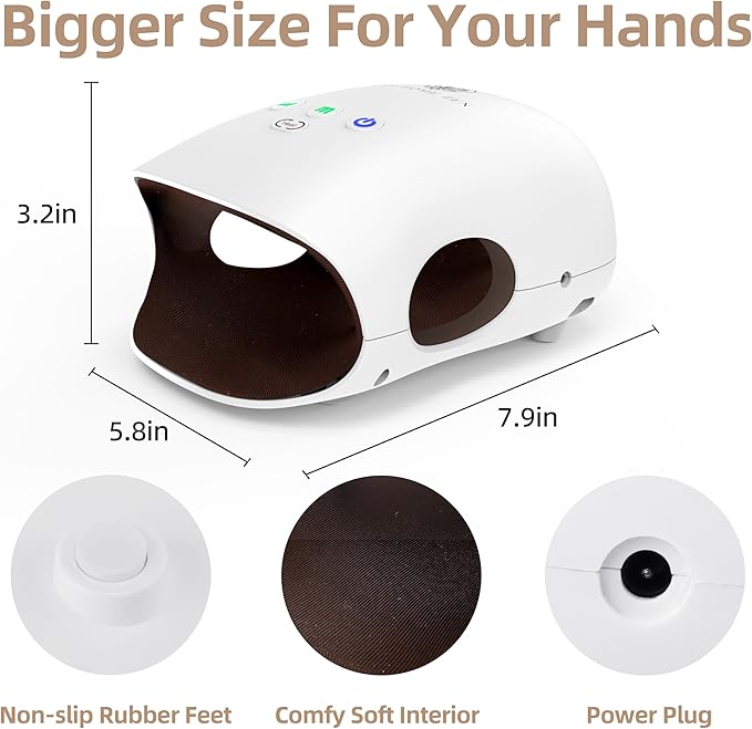 Hand Massager with Heat and Compression, Hand Massage with 3 Modes, 2 Heating Levels Wrist and Palm Kneading for Arthritis and Carpal Tunnel Relief, Useful Birthday Gifts for Men Woman