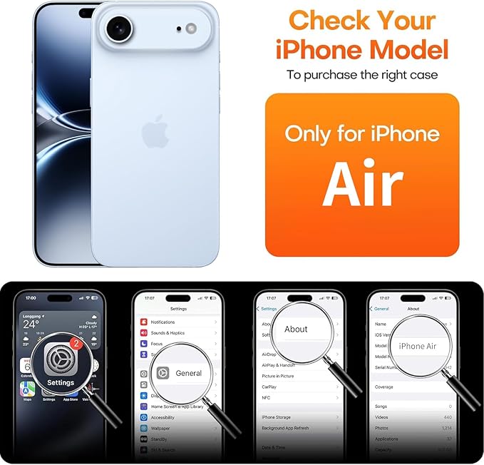 ImpactStrong Shatterproof Tempered Glass Screen Protector for iPhone 17 Air [Easy Installation Frame] [Bubble Free] [9H Hardness] [Full Coverage] Case Friendly, 6.6 Inch - (3-Pack)