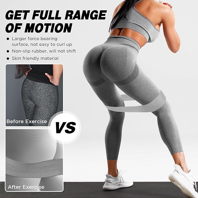 24 Pcs Fabric Resistance Bands for Working Out Strength Exercise Bands for Women Men Resistance Loop for Legs and Butt, Yoga, Pilates, Rehab, Fitness and Home