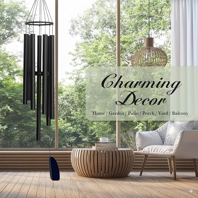 Wind Chimes for Outside Deep Tone, 47" Large WindChimes with 7 Tubes, 100% Rustproof Aluminum, Memorial Gift or Garden, Patio, Porch and Outdoor Décor