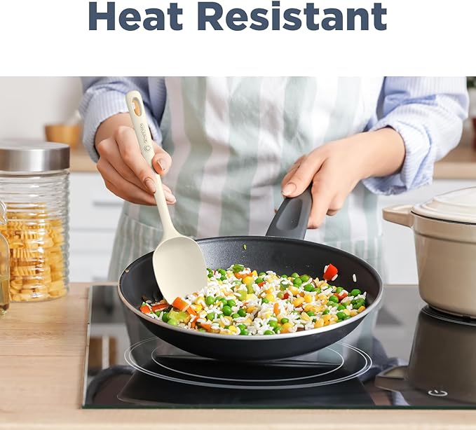 5 Pieces Silicone Spatula Set, Food Grade Rubber Spatula, Upgrade Strong Handle with Ergonomic Grip, Heat Resistant Up to 600°F for Nonstick Cookware, Cooking Candy Series