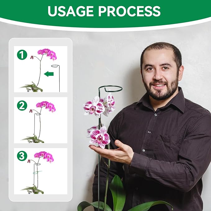 15 Pack Plant Stakes, 16.1 Inch Plant Support Stakes, Metal Garden Stakes 30 Twist Ties, Plant Sticks Support, Flower Stakes for Monstera, Tomato Seedling, Sunflower, Hydrangea Etc