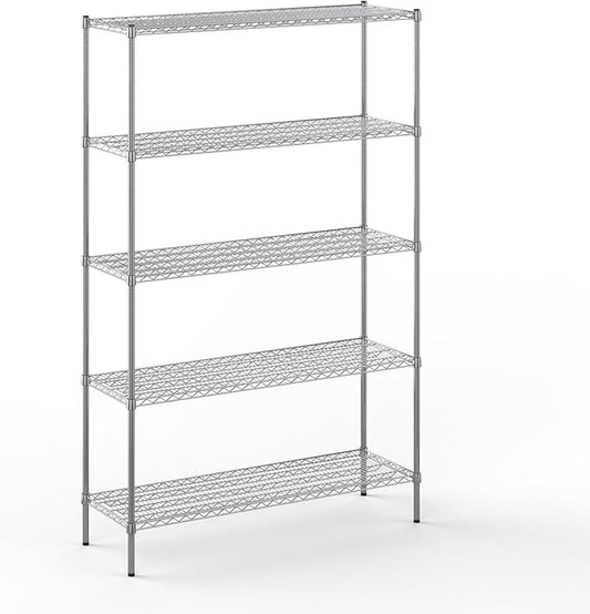 18" Deep x 54" Wide x 86" Height Wire Shelving Kit | 5-Tier | NSF Commercial Storage Rack Unit