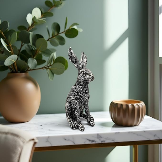 Charming Resin Rabbit Statue - 10.2-inch Decorative Figurine for Home & Garden, Modern Art Sculpture with Intricate Details, Perfect for Shelves, Tables, or Gardens