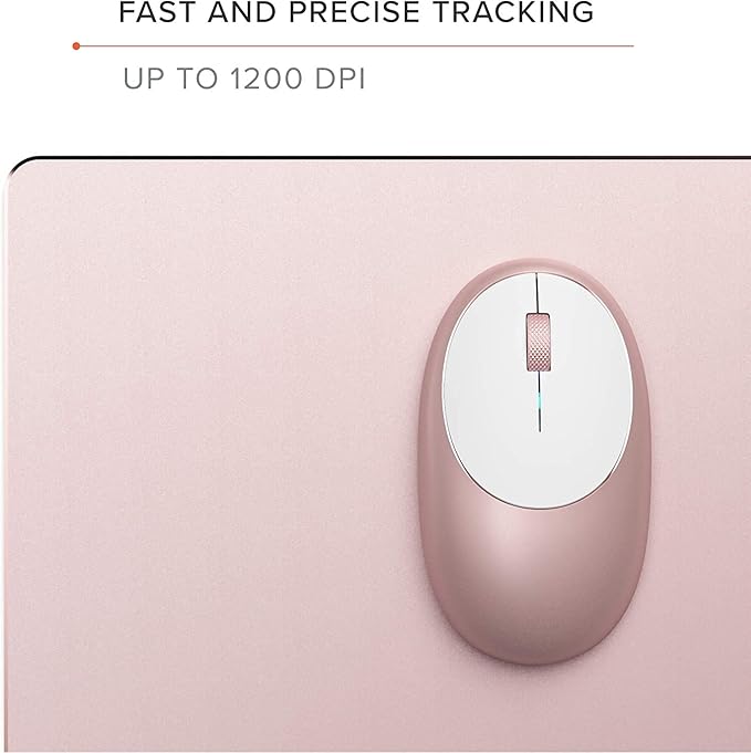 Satechi M1 Wireless Bluetooth Mouse, USB-C Rechargeable, Compact & Portable, for MacBook Air/Pro M4, iPad Air/Pro M4/M3, iPad mini, Mac mini, iMac & Windows - Rose Gold