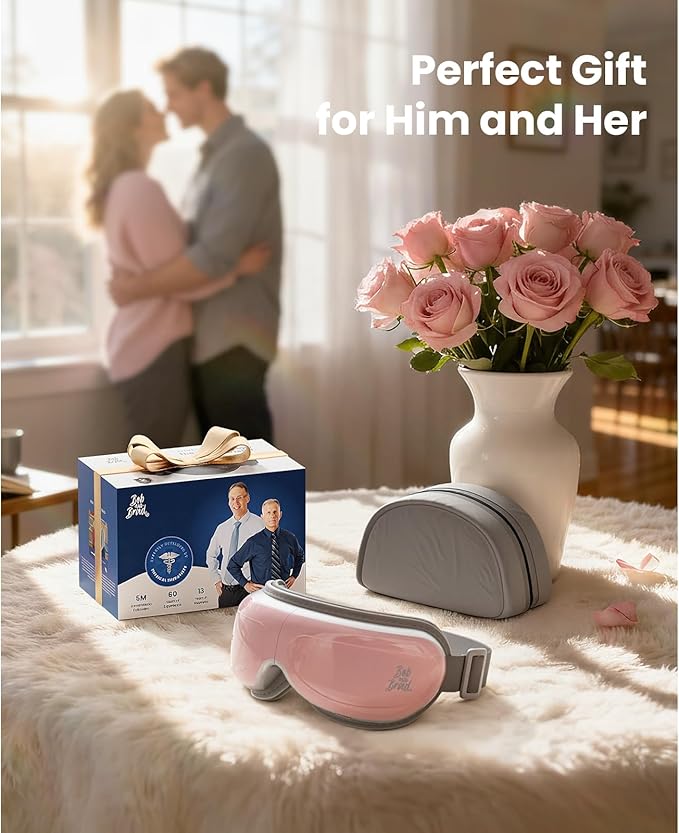 BOB AND BRAD Eye Massager FSA Eligible/HSA Eligible, EyeOasis 2 Temple Massager with Heat, Smart Eye Mask for Migraine with BT Music, Reduce Dry Eyes Improve Sleep, Birthday Gifts for Women Mom Wife