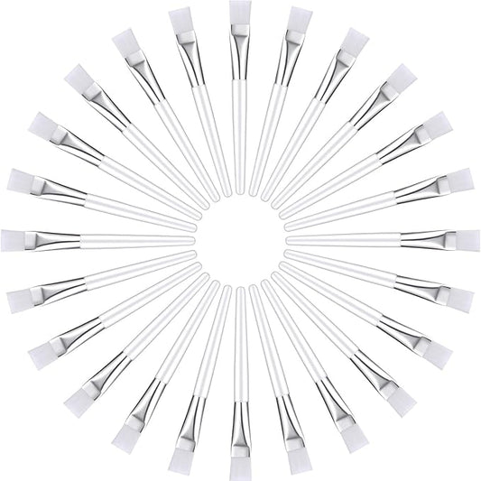24 Pieces Facial Brush Face Brush Cosmetic Makeup Brushes Tools for Facial Eye Application and DIY Needs (White)