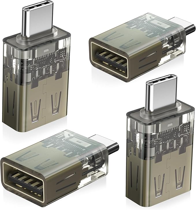 Basesailor USB C to USB Adapter for MacBook 4Pack,Type C OTG Connector for iPad Pro,Mac,Apple iPhone 17 16 15 Pro Max Plus,Samsung S25 S24,Flash Thumb Drive,Mouse,Keyboard,Printers,Camera