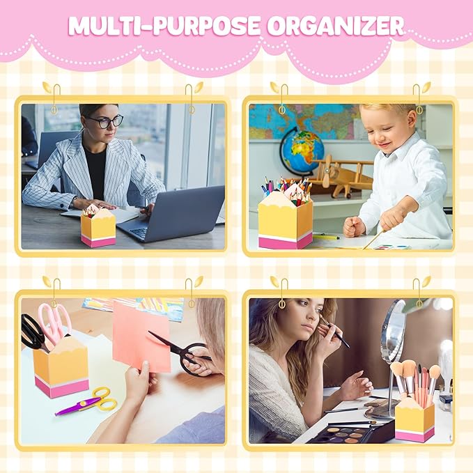 Sherr 10 Pcs Pencil Shaped Pen Holders, Acrylic Pencil Organizer Cups, Cute Creative Stationery Storage, Appreciation Gifts for Teacher Student School Classroom Office Home Desktop Supplies (Classic)