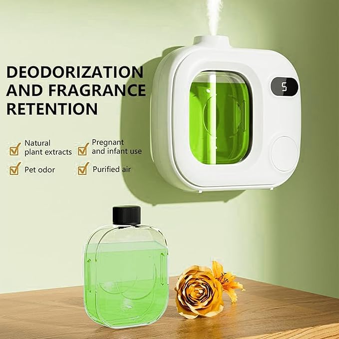 Wireless Ultrasonic Aromatherapy Diffuser - Smart Essential Oil Diffuser for Large Rooms Bathrooms Hotels and Offices Cordless 360° Aroma Diffuser with 5 Mist Levels Perfect for Home and Car