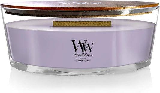 Woodwick Ellipse Scented Candle Lavender Spa 16oz | Up to 50 Hours Burn Time