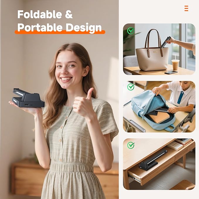 ShineTech LED Desk Lamp for Home Office, Dimmable Desk Light with USB C Charging, 25 Modes Brightness and Colors, Eye Caring Foldable Reading Light, Table Lamp for Study Nightstand