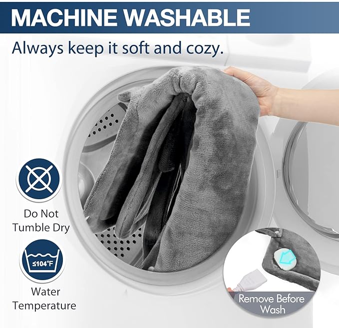 DAILYLIFE Heating Pad for Neck and Shoulders and Back, Electric Heating Pad for Back Pain Relife, 6 Heating Settings, UL Certified with Overheating Protection and Machine Washable, 26"x35", Gray