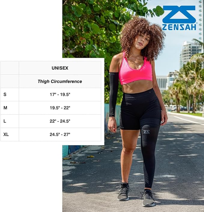 Zensah Full Leg Compression Sleeve - Long Length Support for Thigh, Knee, Calf for Men, Women, Running, Basketball, Football