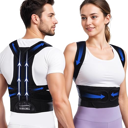 IYDoaMea Posture Corrector for Women and Men ( Order A Size Up ) Upgraded Back Brace Support, Adjustable Shoulder Straightener for Improving Back Posture, Relief for Upper and Lower Back, Lumbar, Neck, Shoulder Pain (S(27.5~33.4))