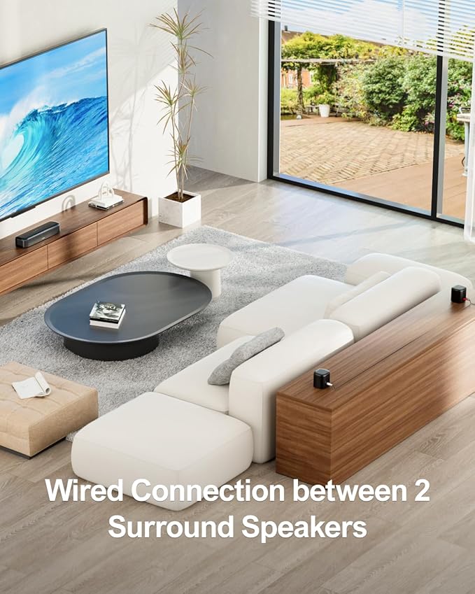 ULTIMEA 5.1ch Sound Bar with Subwoofer, Home Theater Virtual Surround Sound System for TV, Soundbar with App Control, 2 Surround Speakers, Opt/AUX, Peak Power 250W, Aura A30