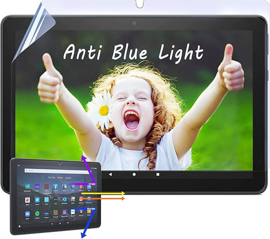 IPROKKO 2 Pack Anti-Blue Light Screen Protector for Fire HD 10 Tablet (10.1 Inch) - Fire HD 10 Plus/Kids/Kids Pro Anti Glare Screen Film