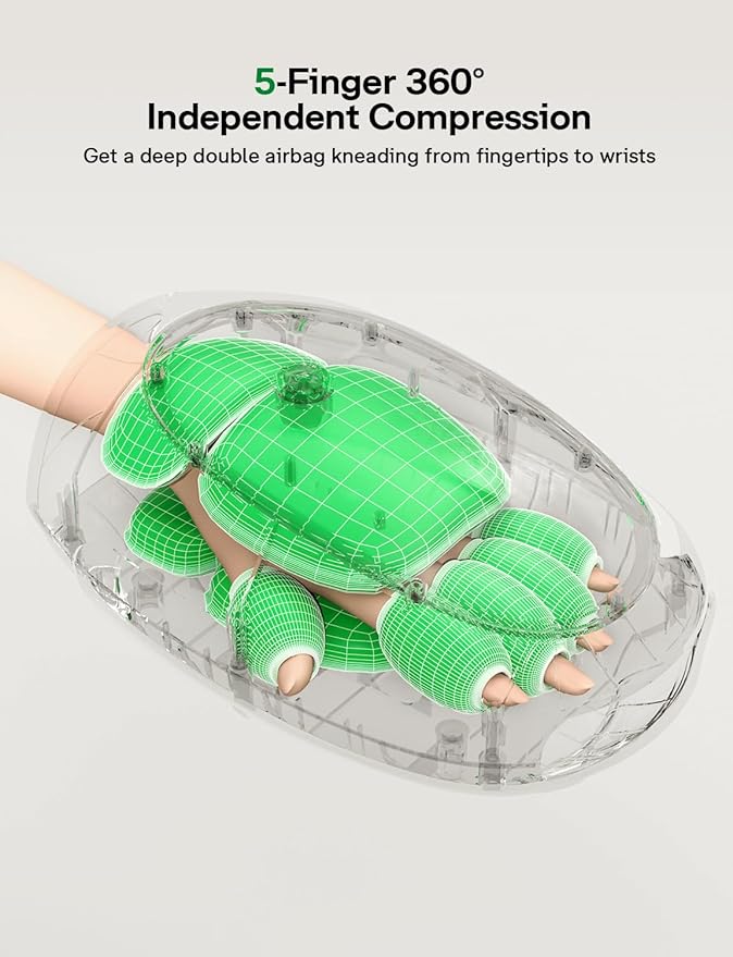 Hand Massager for Arthritis and Carpal Tunnel, 6 Modes 6 Intensities Hand Massager with Heat and Compression, Large LCD Display Full Hand & Wrist Massager, Gift for Women/Men, Office & Home Use