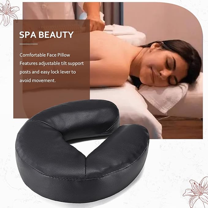 Noverlife Massage Face Cradle Cushion, Professional Massage Table Universal Face Head Neck Rest Pad, Soft Memory Foam Crescent Massage Chair Pillow for Massage Spa Therapy Beauty Treatment Sleep