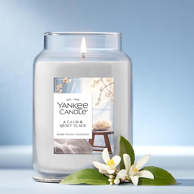 Yankee Candle Large Jar Scented Candle with up to 150 Hour Burn Time, Premium Plant Wax Blend for Consistent Burn, 22 oz Jar Candle with Room Filling Fragrance, A Calm & Quiet Place