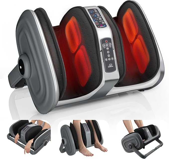 Snailax Shiatsu Foot Massager with Heat, Foot Calf Massager for Plantar Fasciitis, Deep Kneading Rolling Compression, Remote Control Leg Massager, Christmas Gifts for Women, Men