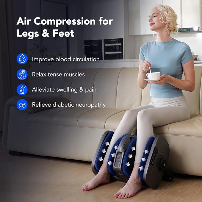 Foot Massager with Heat & Vibration, Shiatsu Foot Massager Machine for Pain Relief, Deep Tissue Kneading, Adjustable Vibration &Pressure -Massage Feet, Leg, Calf, Ankle, Gifts for Dad Mom