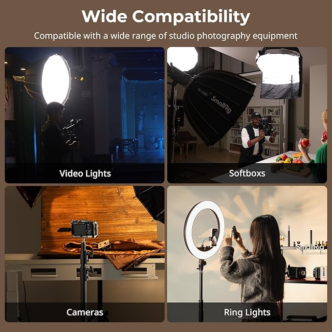 SmallRig LA-S28 Light Stand for Photography, 9.2ft/ 280cm/ 110" Spring Cushioned Lighting Stand, Max Load 5kg/ 11lbs, Compact Lightstand for Reflector, Ring Light, Softbox and COB Light