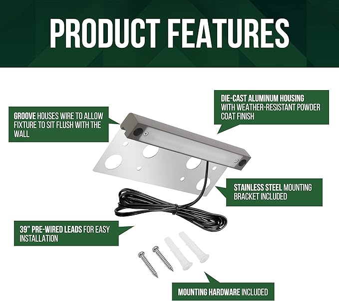 GKOLED 20-Pack 6.8 Inches Low Voltage Hardscape Light with Frosted Lens, 12V AC/DC Retaining Wall Lighting, 4W 2700K Paver Wall Lights, Outdoor Step Lights, Die-cast Aluminum Housing, Gray, UL Listed