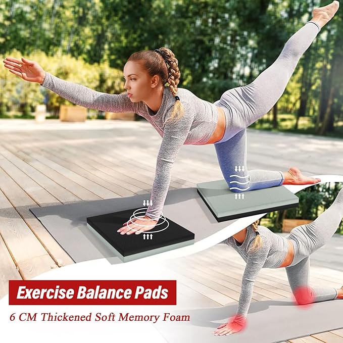 Balance Pad- Exercise Foam Balance Pad for Workout,Non-Slip & Water-Resistant Stability Trainer Mat,Ultra-Soft TPE Foam Knee Cushion for Balance Training, Fitness, Physical Therapy,Yoga