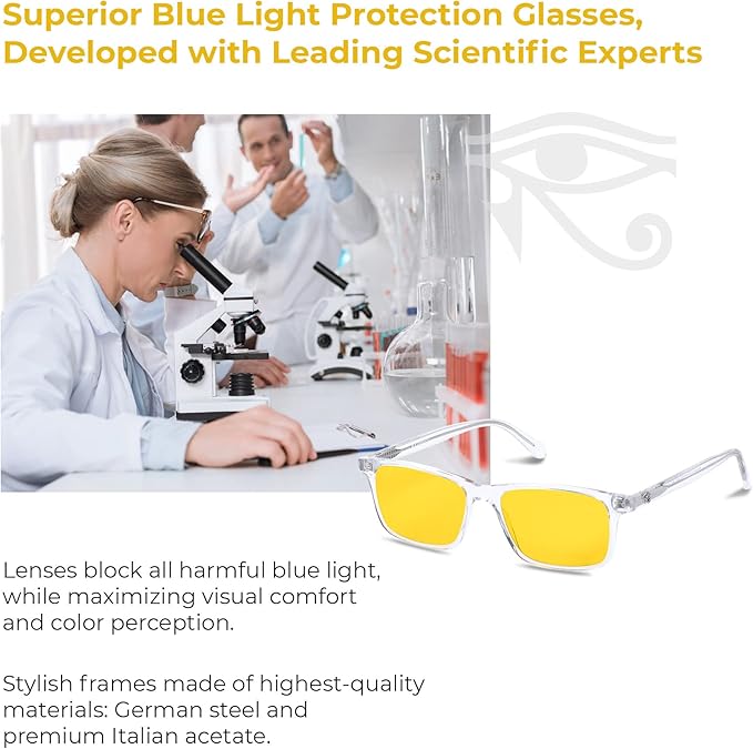 Ra Optics Daylight Lenses - Premium, Science-Based Blue Light Glasses for Screens