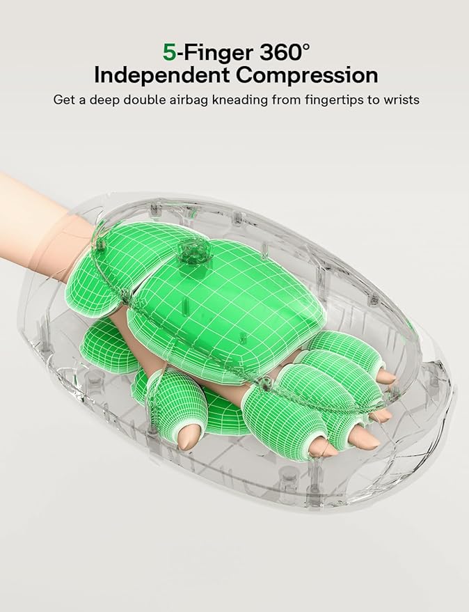 Hand Massager for Arthritis and Carpal Tunnel, 6 Modes 6 Intensities Hand Massager with Heat and Compression, Large LCD Display Full Hand & Wrist Massager, Gift for Women/Men, Office & Home Use