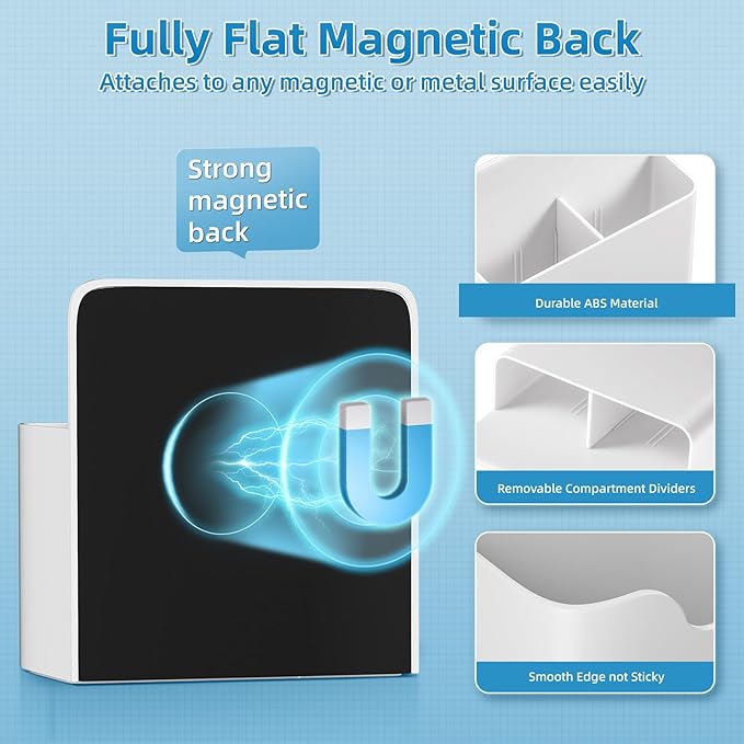 Mabrasse 16p Magnetic Dry Erase Marker Holder,Pen and Eraser Holder for Whiteboard, Magnet Pencil Cup Utility Storage Organizer for Office, Refrigerator, Locker and Metal Cabinets (16 Pack)