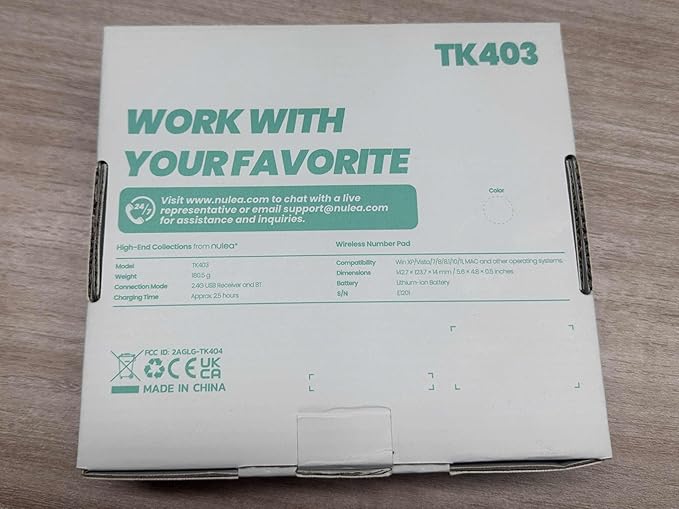 Nulea Wireless Number Pad Bluetooth 5.0 & 2.4G Portable Numeric Keyboard, USB-C Rechargeable, 34-Keys Bluetooth Keyboard for Data Entry (Pink)