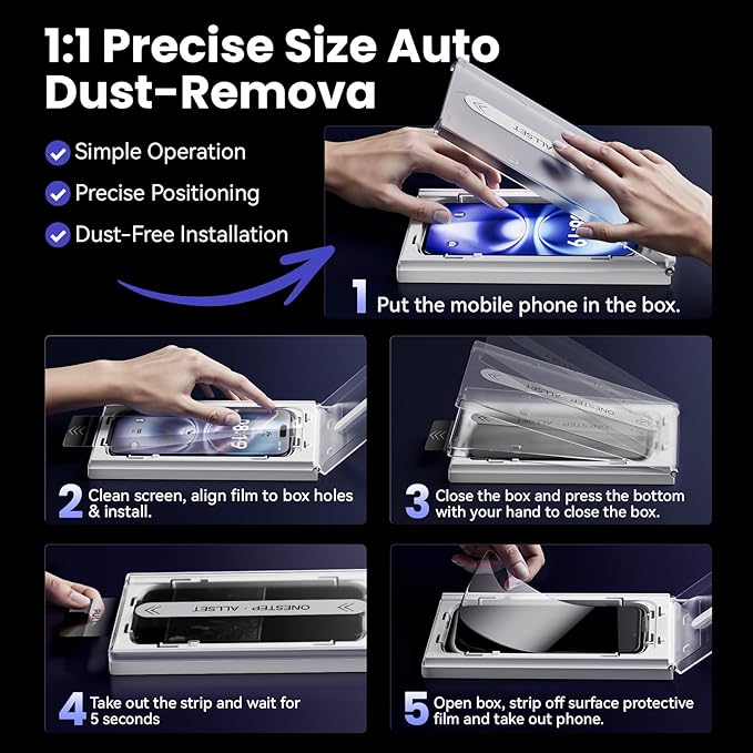 3 Pack Screen Protector for iPhone17 Pro Max【6.9" 】,iPhone 17promax Screen Protector with 1-Second Auto-Install,9H Hardness, Military-Grade Shatterproof, Full Coverage, HD Clear Glass film,Case Friendly