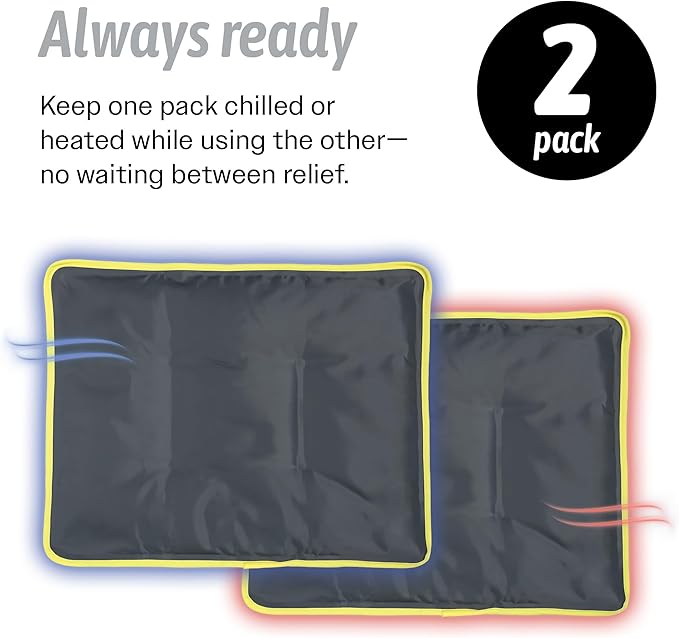 Hot & Cold Reusable Gel Packs (Large, 2 Pack) Flexible Soft Compress - Ice & Heat Therapy for Injuries, Back, Shoulder, Hip, Knee, Joint Pain, Swelling, Bruises, Post Surgery - Sport Temp