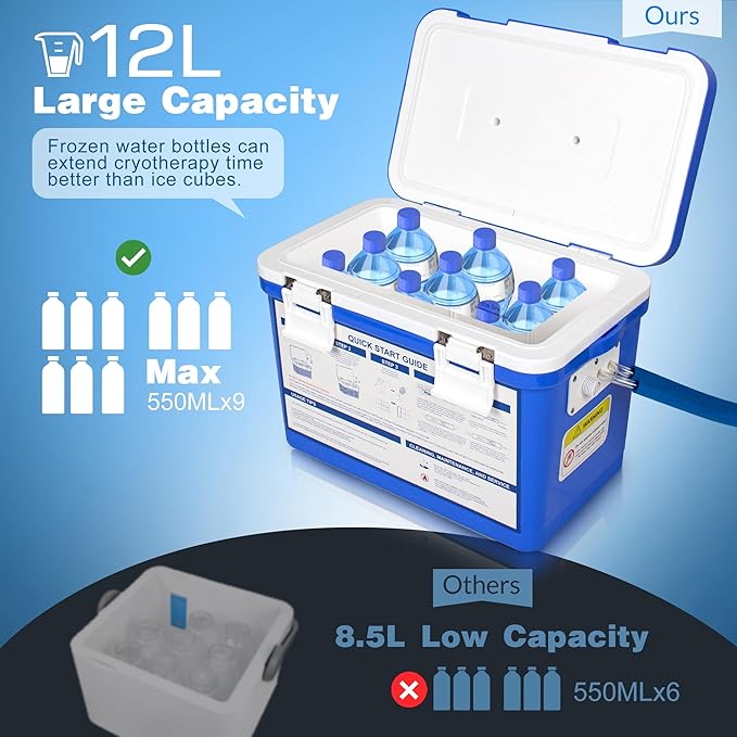 Cold Therapy Machine, Ice Machine System for Knee After Surgery, Cryotherapy Machine with Digital Timer and Ajustable Flow Speed, Knee Replacement Recovery Equipment for Pain Relief