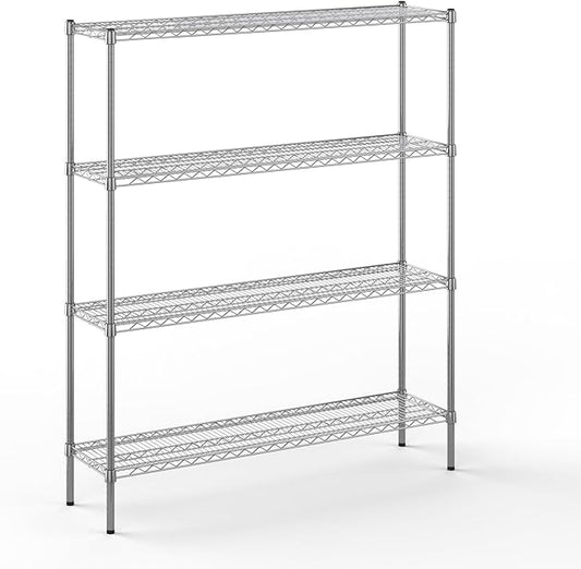 14" Deep x 54" Wide x 64" Height Wire Shelving Kit | 4-Tier | NSF Commercial Storage Rack Unit
