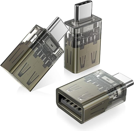 Basesailor USB C to USB 3.0 Adapter 3Pack,USBC Male to USBA Female Adapter,Type C Thunderbolt 5 4 3 OTG Converter for Apple MacBook Pro Air,iPad 11,Mac,iPhone 17 16 16e 15 Max,Samsung S25,S24,Laptop